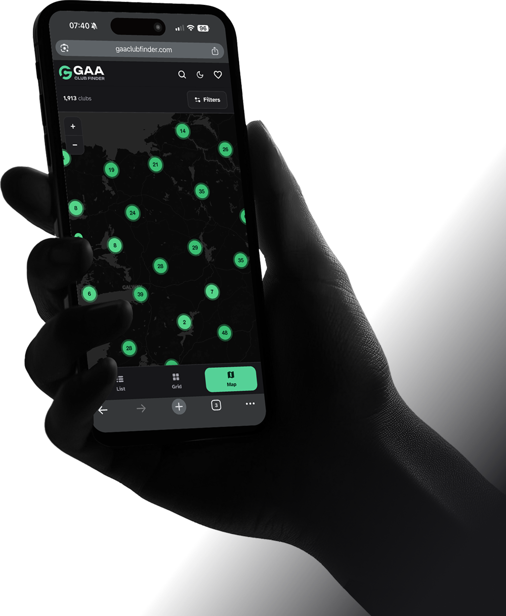 GAA Club Finder on iPhone